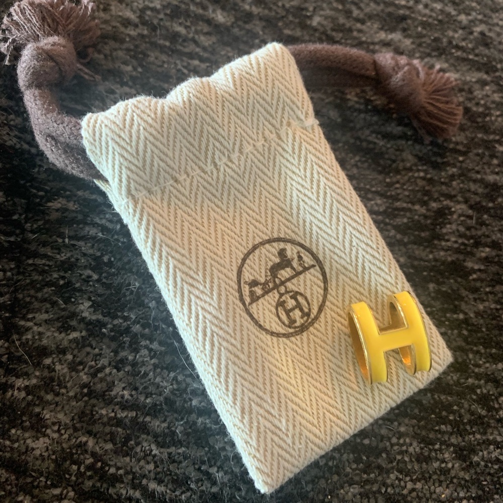 Hermès Baby Blue and Gold “H” Charm